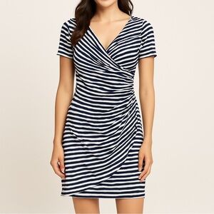 Evan Picone Short Sleeve Black & White Women’s Dress Size 10